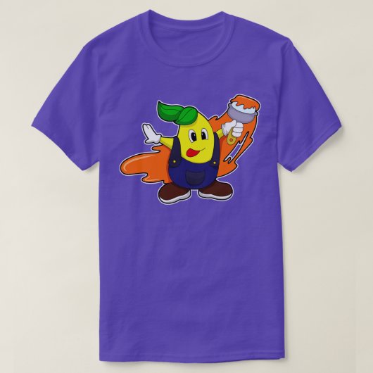 T-shirt Pear as Painer with Paint brush (Design devant)