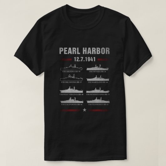 T-shirt Pearl Harbor Journée commémorative de la cuirasse  (Design devant)