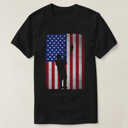 T-shirt Pêche 4 juillet USA American Flag Fishman (Design devant)