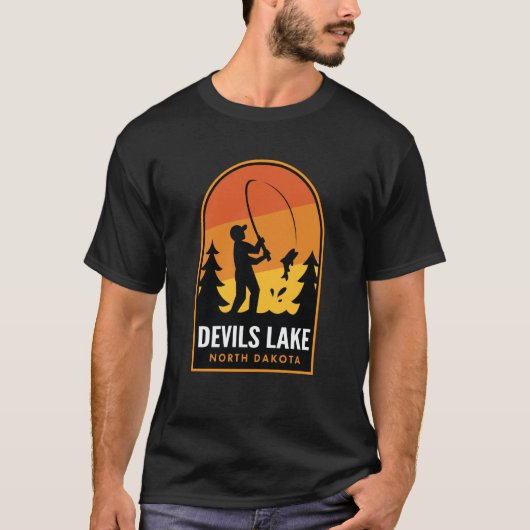 T-shirt Pêche à Devils Lake North Dakota (Devant)