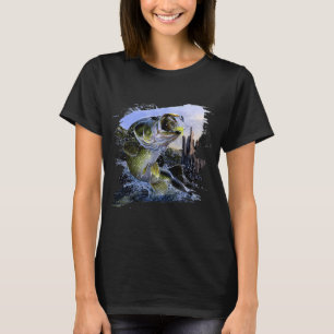 T-shirt Pêche à la bass à grande bouche pour hommes Chasse