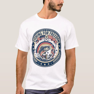 T-shirt Pêche à la liberté Patriotique Patriotique Hobby V
