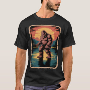T-shirt Pêche à la mouche Bigfoot Coucher de soleil Pêche