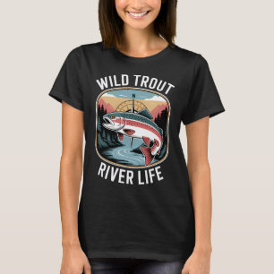 T-shirt Pêche à la mouche de la rivière Truite sauvage