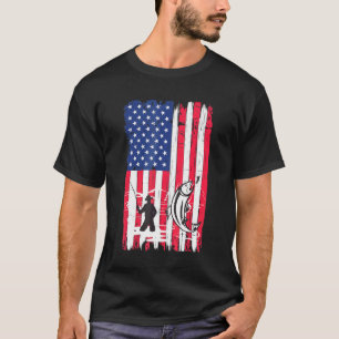 T-shirt Pêche à la mouche drapeau américain homme vintage