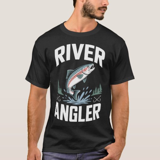 T-shirt Pêche à la mouche en rivière (Devant)