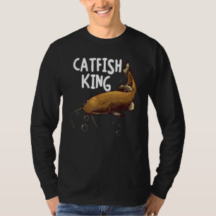 T-shirt Pêche à la pêche Hommes Papa Catfish King Pêcheurs