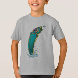 T-shirt Pêche à la truite psychédélique