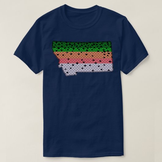 T-shirt Pêche à la truite truite arc-en-ciel Motif Montana (Design devant)
