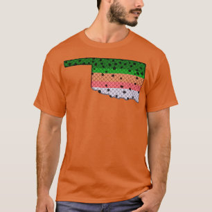 T-shirt Pêche à la truite truite arc-en-ciel Motif Oklahom