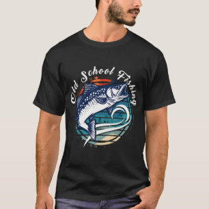 T-shirt Pêche à l'ancienne - Conception de saut de truite 