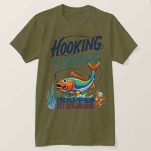 T-shirt Pêche à l'hameçon, coincé en classe