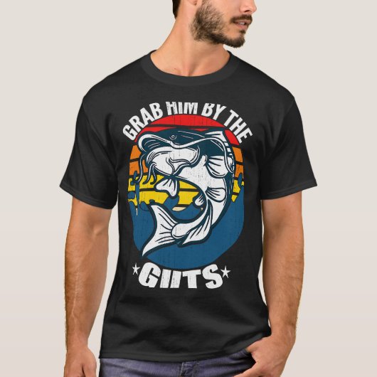 T-shirt Pêche à main nue de silure géant tête plate (Devant)