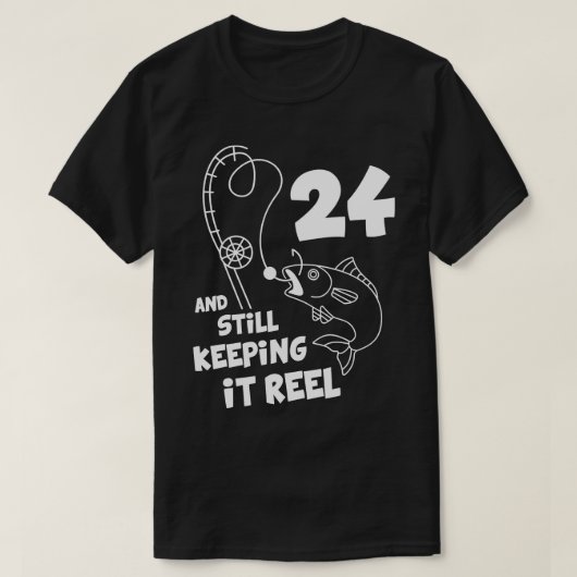 T-shirt Pêche Anniversaire 24ème Anniversaire Fisher Anniv (Design devant)