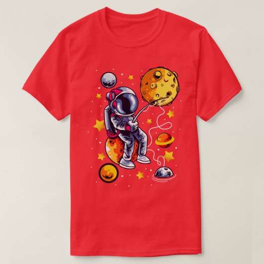 T-shirt Pêche Astronaute Espace (Design devant)