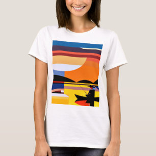 T-shirt Pêche au coucher du soleil