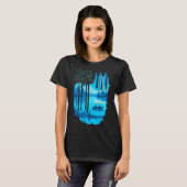 T-shirt Pêche au drapeau américain (Devant entier)