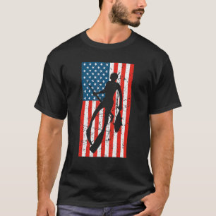 T-shirt Pêche au harpon Drapeau Américain Pêche à la lance