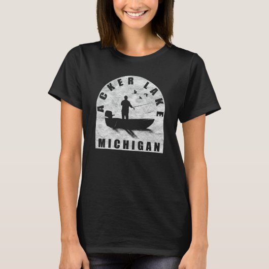 T-shirt Pêche au lac Acker Michigan (Devant)