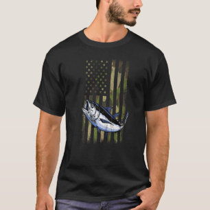 T-shirt Pêche au thon pour hommes Camouflage vintage drape