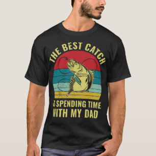 T-shirt Pêche Avec Papa Père Fils Fille Mat