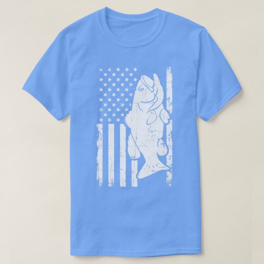 T-shirt Pêche Basse poisson USA (Design devant)