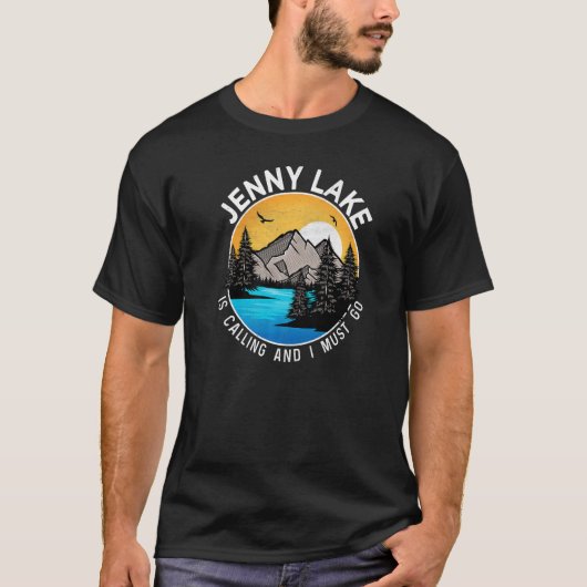 T-shirt Pêche Bateau Camping Lakeview Jenny Lake (Devant)