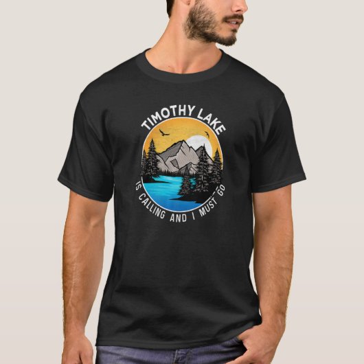 T-shirt Pêche Bateau Camping Lakeview Timothy Lake (Devant)