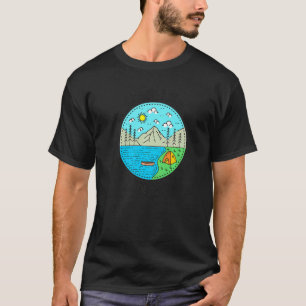 T-shirt Pêche Bateau Camping Mon endroit heureux Cheat La