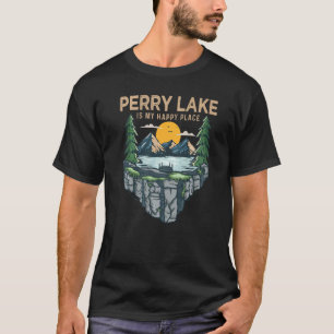 T-shirt Pêche Bateau Camping Mon Endroit Heureux Perry La
