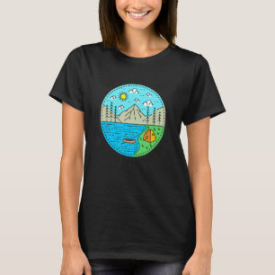 T-shirt Pêche Bateau Camping Mon Happy Place Millinock