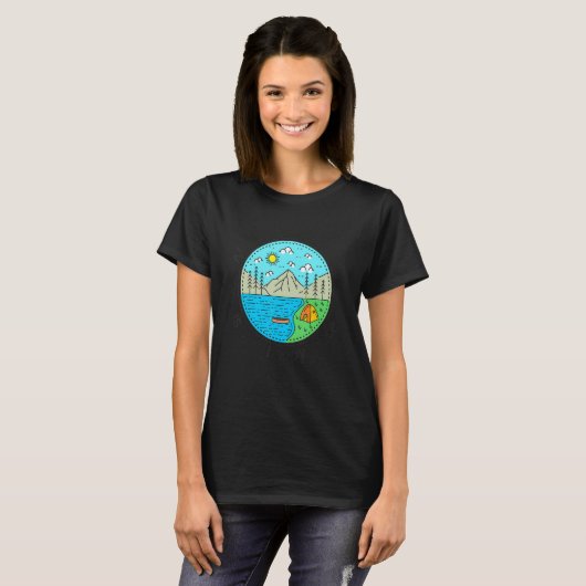 T-shirt Pêche Bateau Camping My Happy Place Marsh Cre (Devant entier)