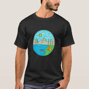 T-shirt Pêche Bateau Camping My Happy Place Torch Lak