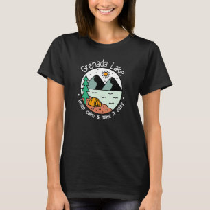 T-shirt Pêche Bateau Camping Prendre It Easy Grenada Lak
