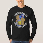 T-shirt Pêche Bière Alcool Pêcheur Plaisanterie Pun (Devant)