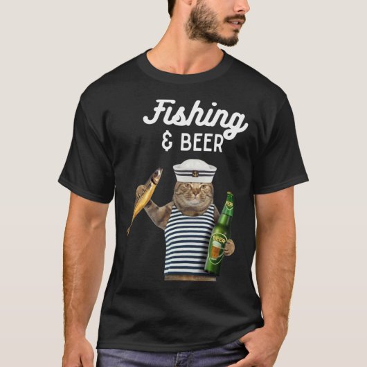 T-shirt Pêche & Bière Chat (Devant)