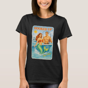 T-shirt Pêche Branchée Pin-Up Sirène Drôle Rétro Poisson