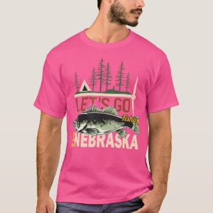 T-shirt Pêche Camping En Nebraska - Nature Poisson Nebrask