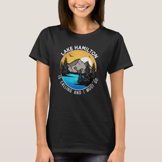 T-shirt Pêche Camping Lakeview Lake Hamilton (Devant)