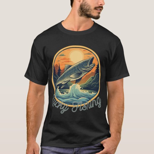 T-shirt Pêche chanceuse le matin (Devant)