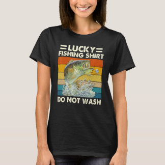 T-shirt Pêche Chanceuse  Ne Pas Laver Rétro Pour Tee-shirt