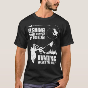 T-shirt Pêche Chasse Résout Problèmes Passion Sports