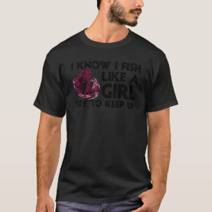 T-shirt Pêche Cool Pour Femmes Filles Truite Pêcheuse à la