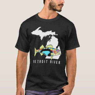 T-shirt Pêche de doré de la rivière Détroit du Michigan en