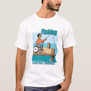 T-shirt Pêche de fauteuil roulant d'handicap