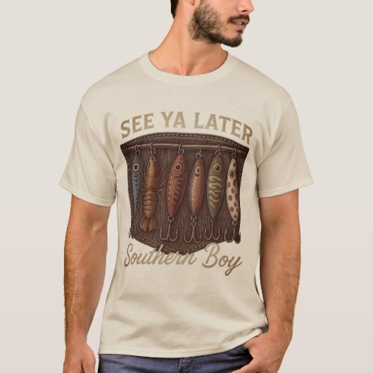 T-shirt Pêche de garçon du Sud Chasse rustique (Devant)