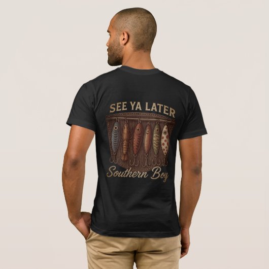 T-shirt Pêche de garçon du Sud Chasse rustique (Dos entier)