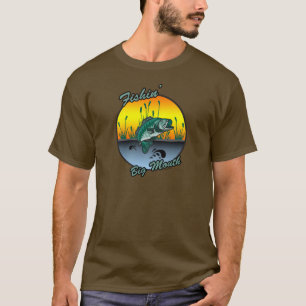 T-shirt Pêche de grandes chemises de pêche de bouche