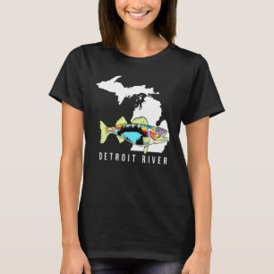 T-shirt Pêche de la dorade du fleuve Detroit au Michigan e
