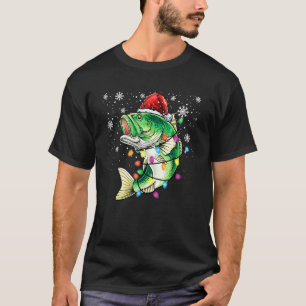 T-shirt Pêche de Noël Bass Pécheur Sapin de Noël F